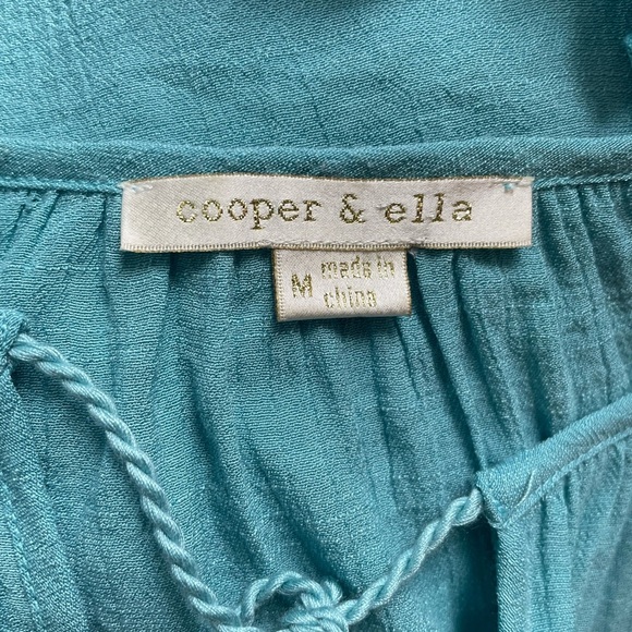 Cooper & Ella Blue Ruffled Tie Front Blouse - Picture 2 of 5